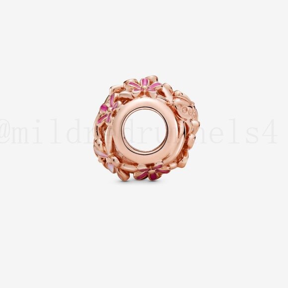 Pandora Openwork Pink Daisy Flower Charm - Picture 2 of 4